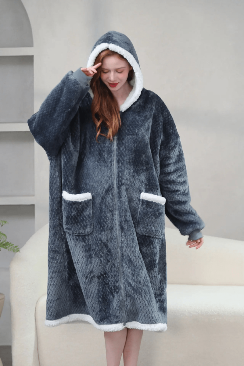 Peignoir Femme | Polaire Zippé – Image 4